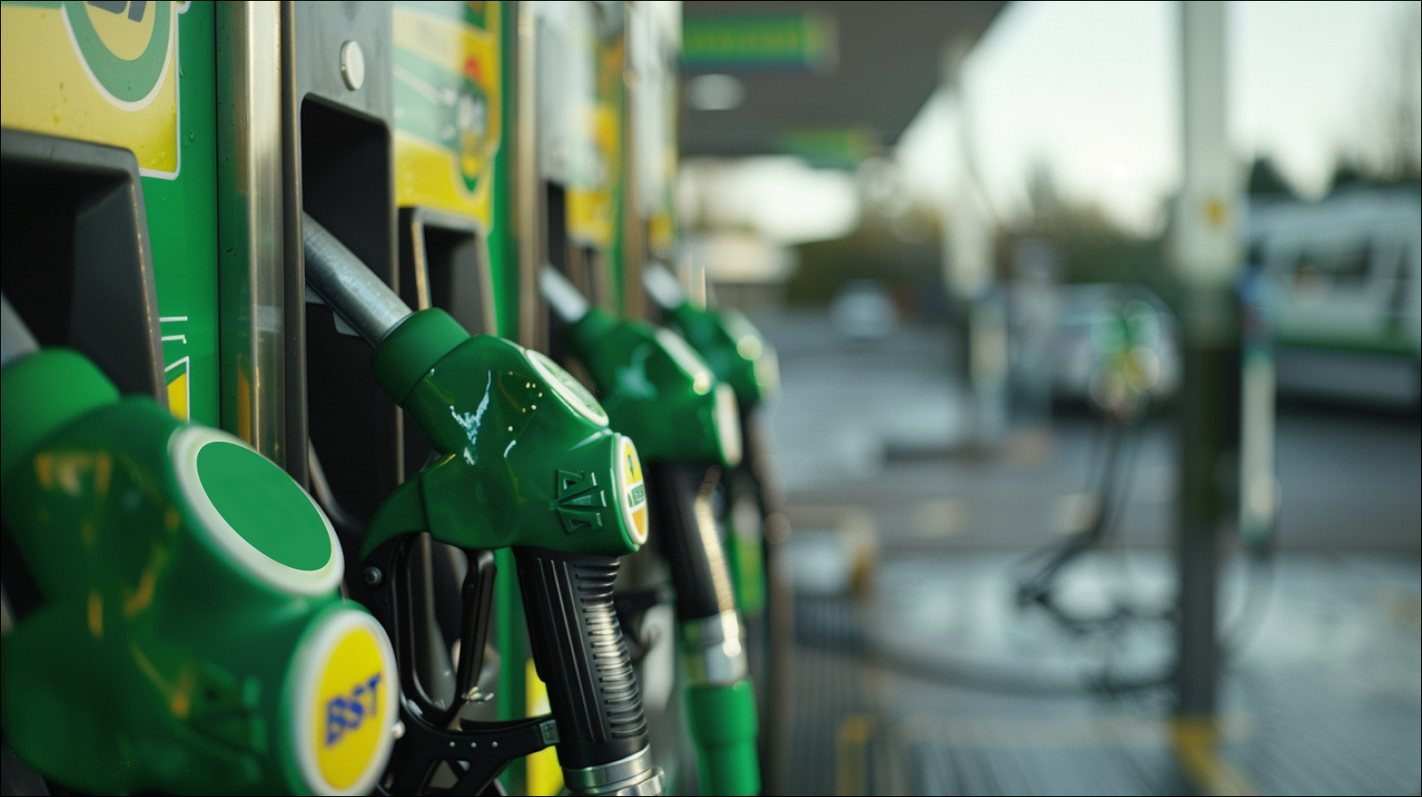 eine Nahaufnahme einer BP-Kraftstoffpumpe an einer Tankstelle