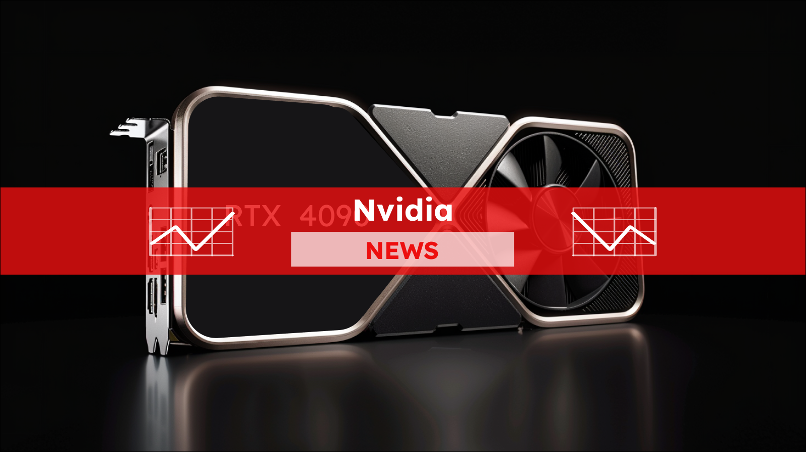 Grafikkarten GeForce auf dem schwarzen Hintergrund, mit einem Nvidia NEWS-Banner