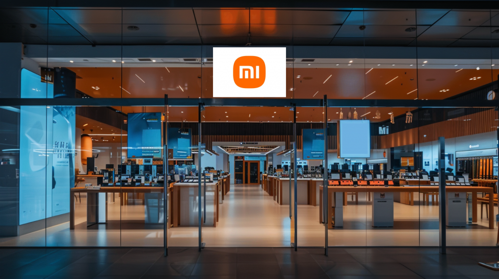 Xiaomi-Geschäft, mit dem Logo des Unternehmens