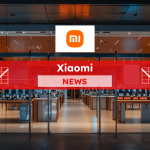 Xiaomi-Geschäft, mit dem Logo des Unternehmens, mit einem Xiaomi NEWS-Banner