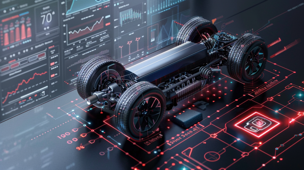 Zweiteiliges Bild mit Nikola-Aktienkurs und Elektromotor-Schema