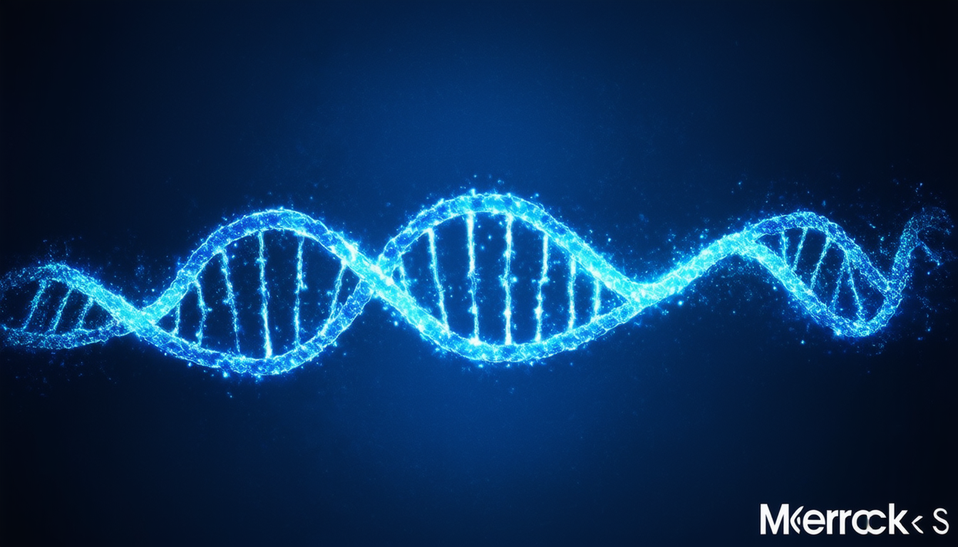 Leuchtende DNA-Helix auf dunklem Hintergrund