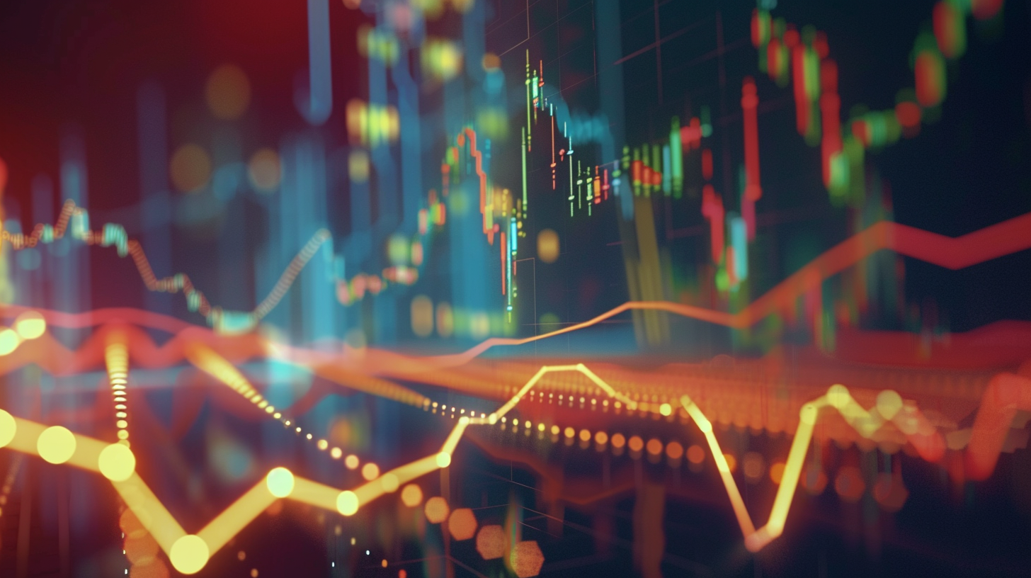 Dynamisches Diagramm mit steigenden Linien und Allianz-Ticker