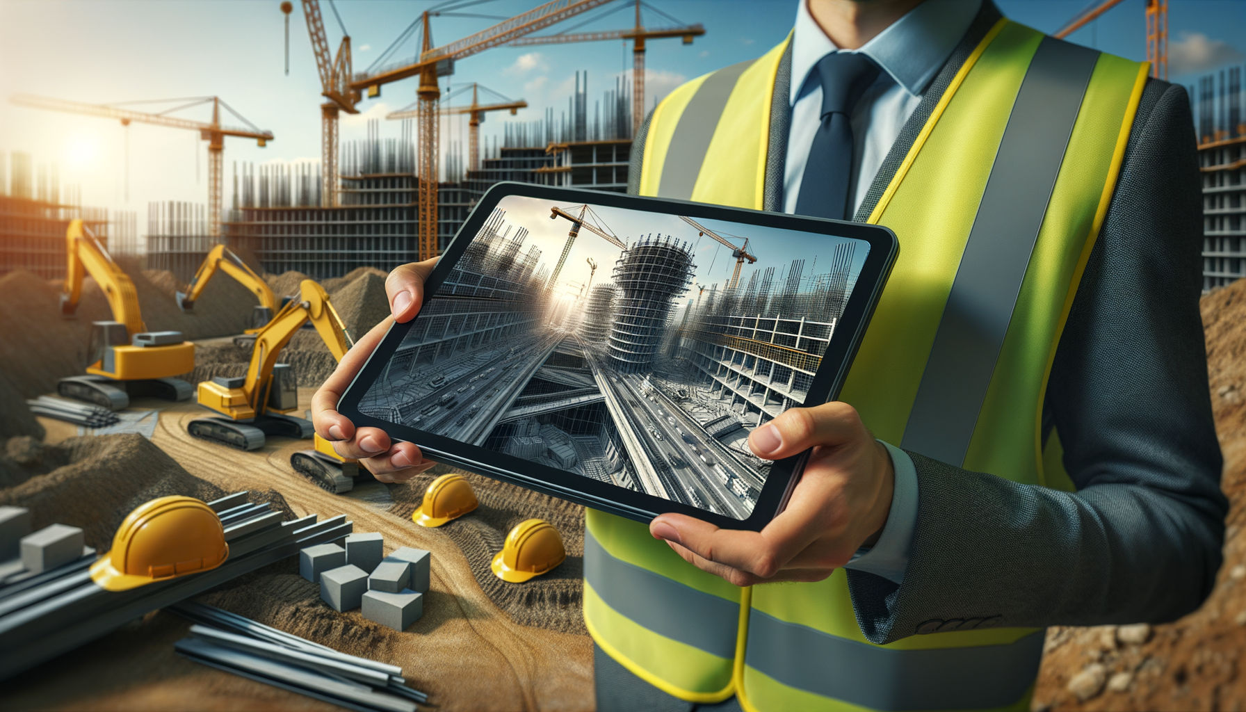 Hochtief-Infrastrukturprojekt auf Tablet