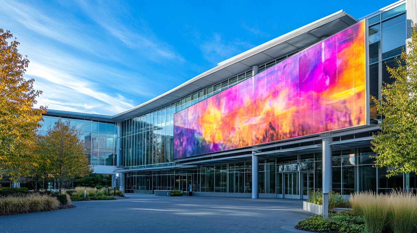 Das Biogen-Firmengebäude mit einem großen Banner zum Alzheimer-Durchbruch