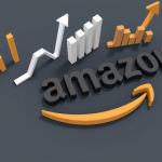 Amazon-Logo und Finanzindikatoren