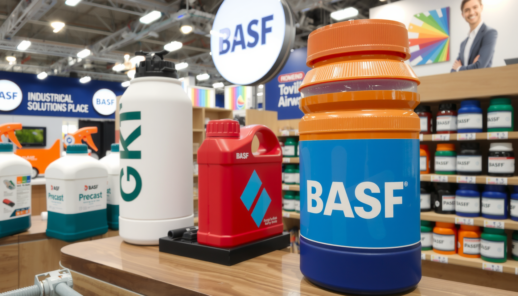 Marktplatz mit BASF-Produkten