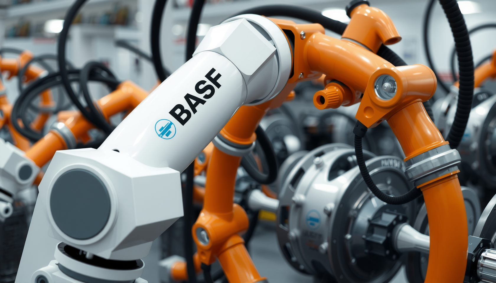 BASF-Roboterarm montiert komplexe Maschinen