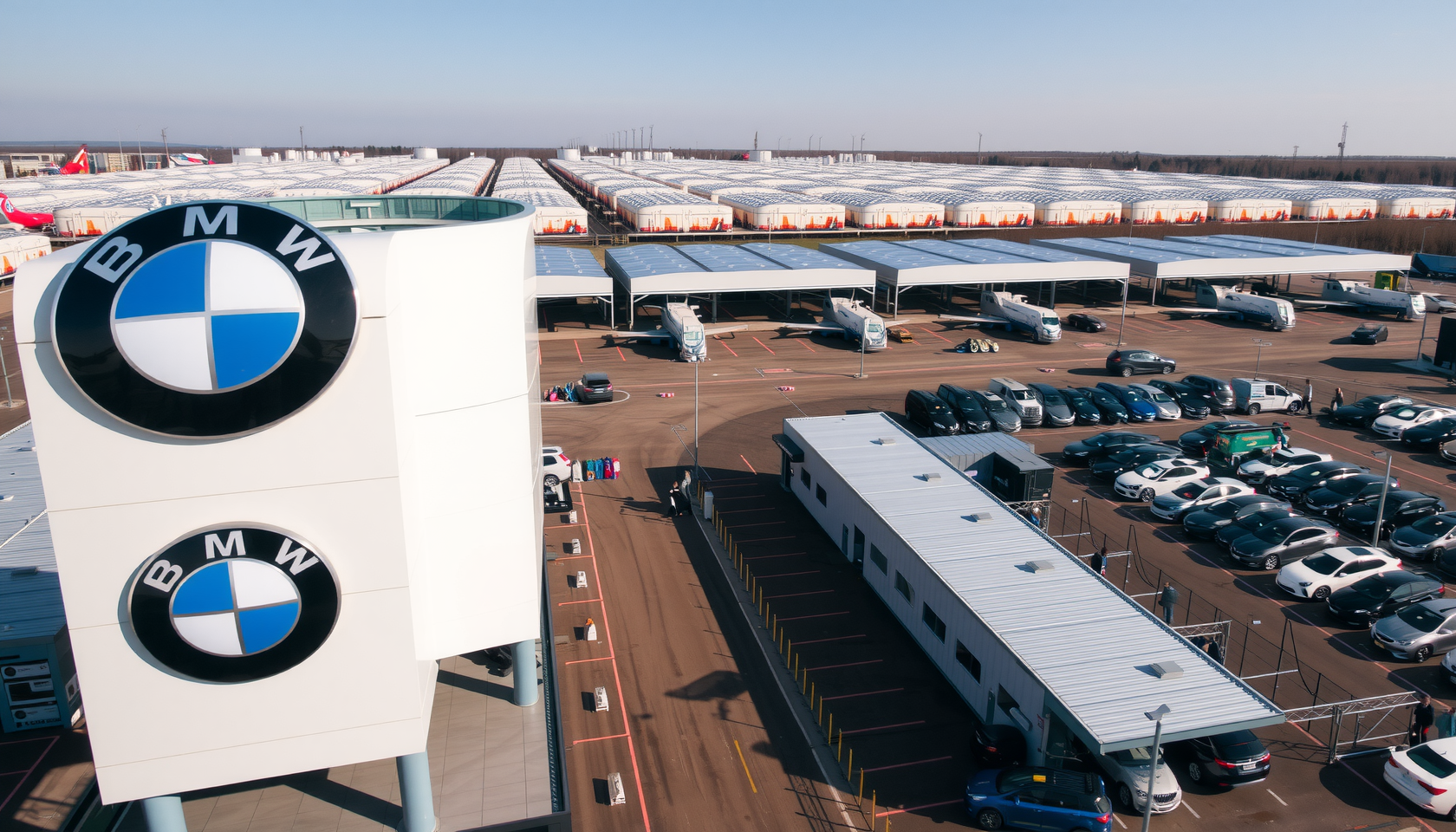 Luftaufnahme einer BMW-Fabrik