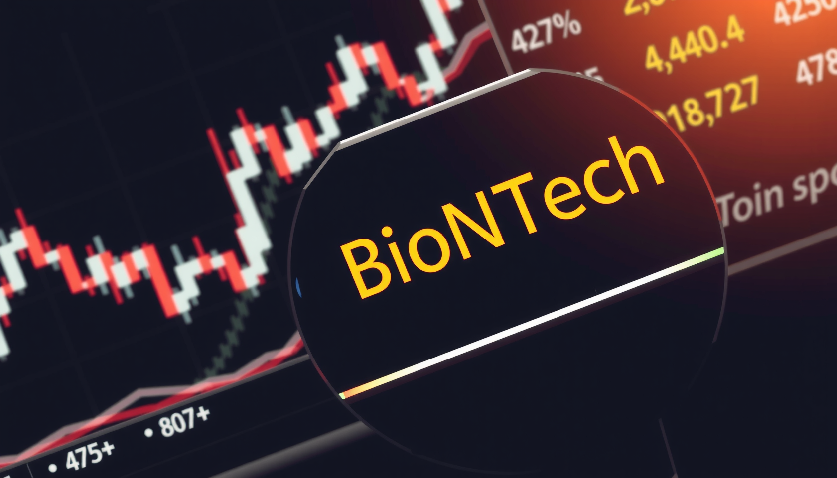 Nahaufnahme BioNTech-Aktienindex im Anstieg