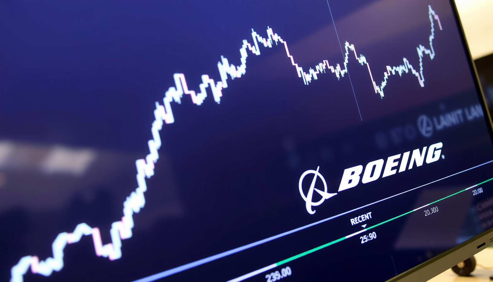 Boeing-Aktienkurs steigende Linie