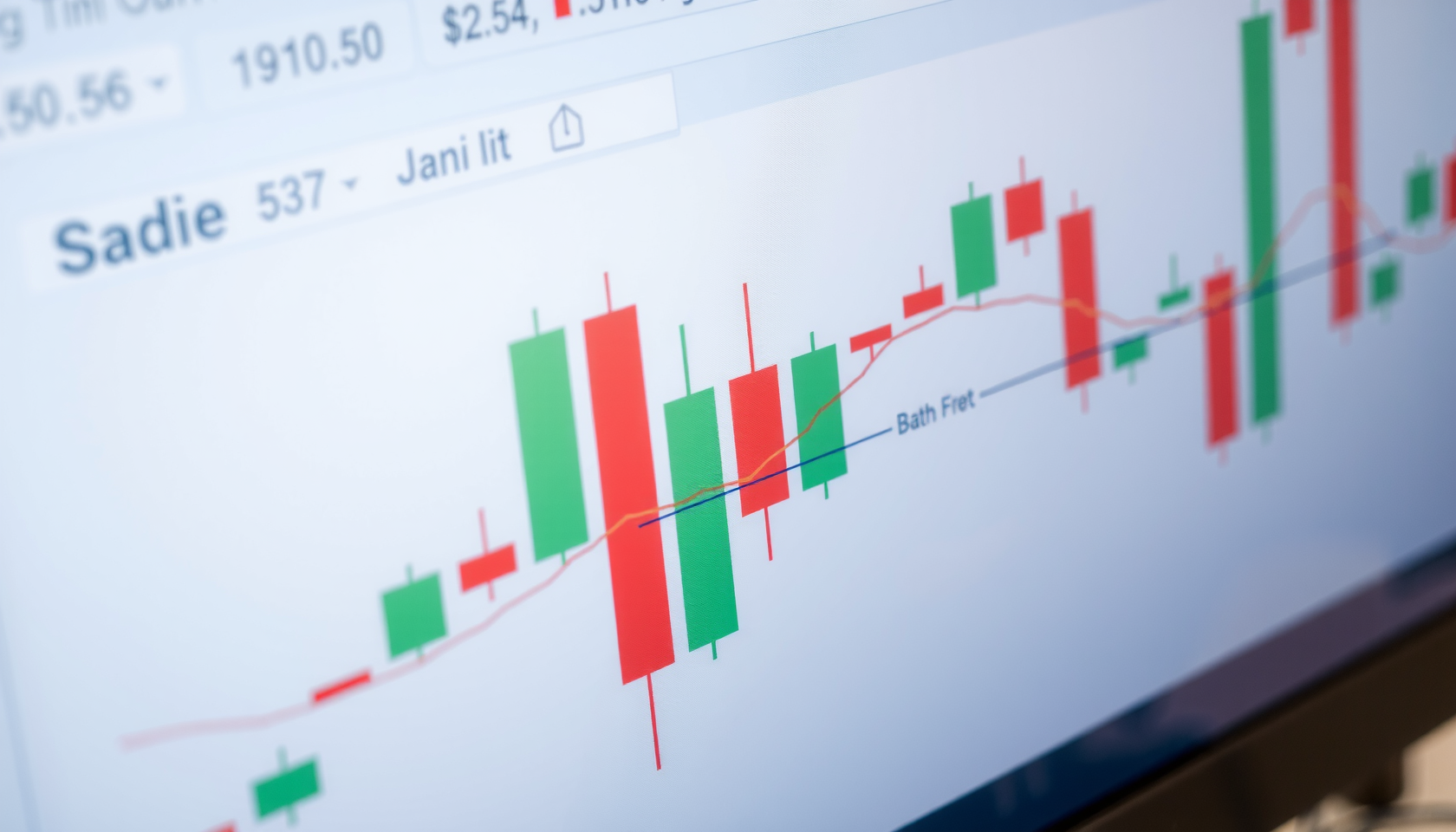 Kerzenchart auf Computerbildschirm