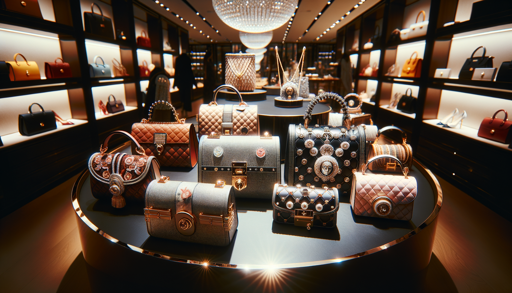 Ein Schaufenster mit luxuriösen Louis Vuitton-Handtaschen.