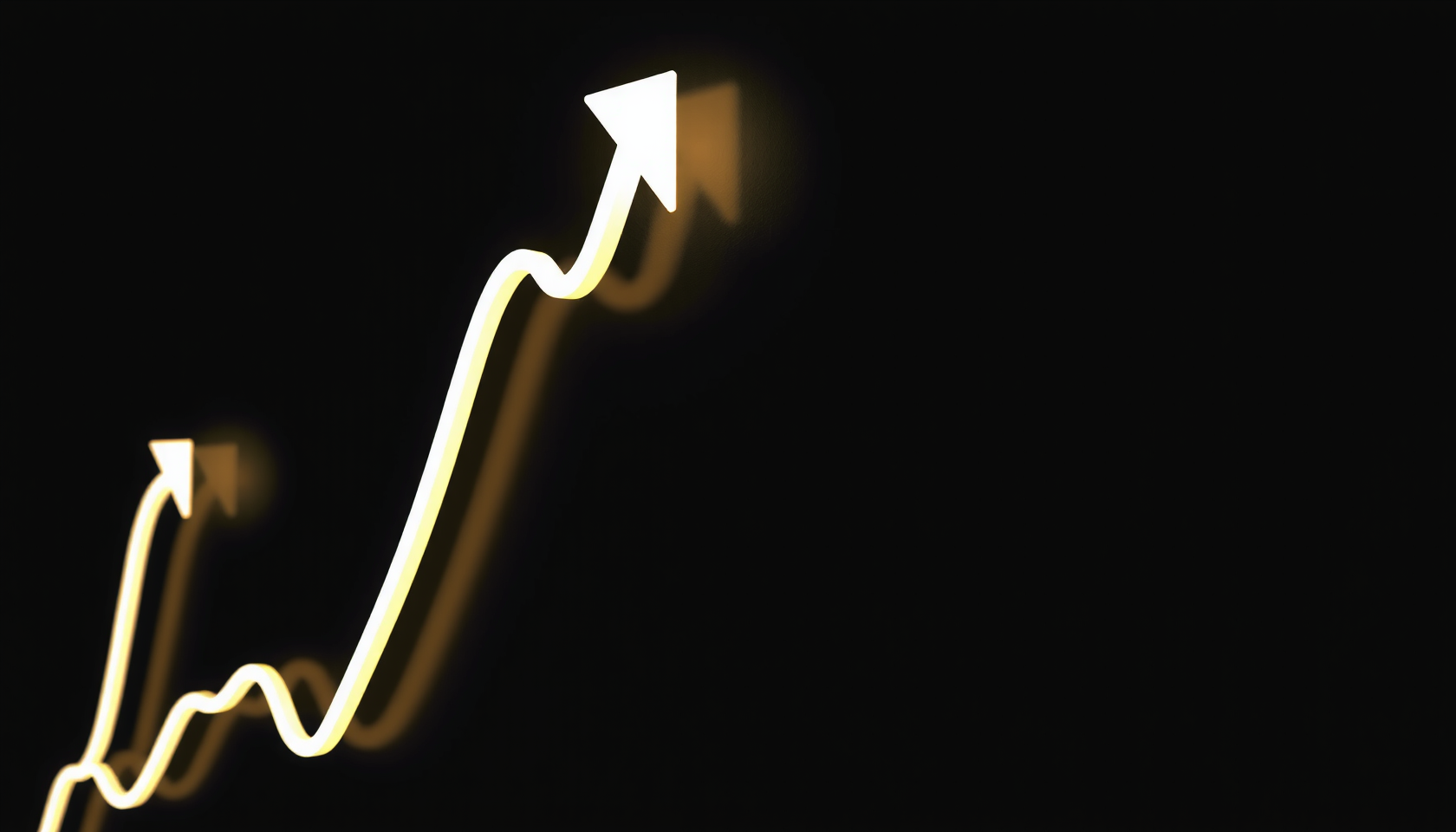 Aufwärtsgerichtetes Aktienchart vor dunklem Hintergrund