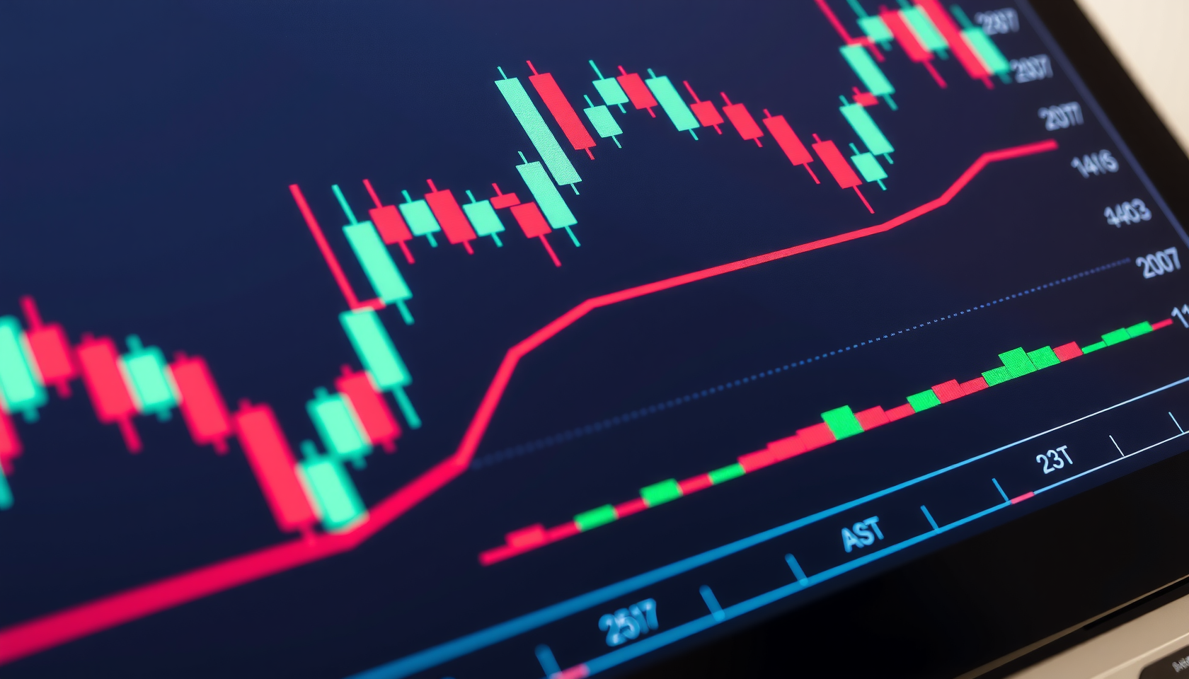 Digitale Aktienchart-Darstellung