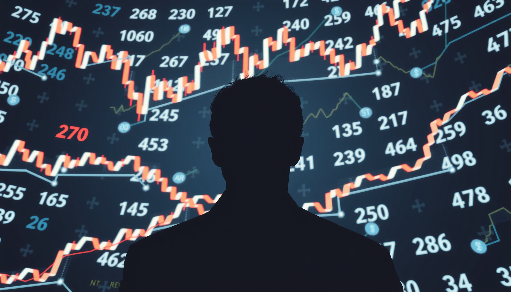 Komplexe Finanzdiagramme und Silhouetten