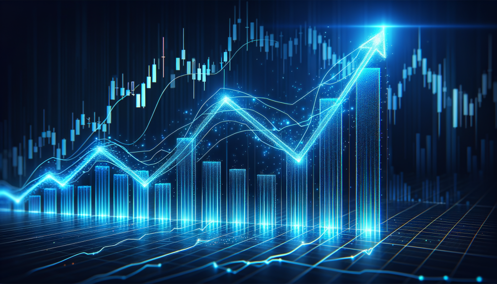 Aufwärts gerichtetes Diagramm auf dunklem Hintergrund