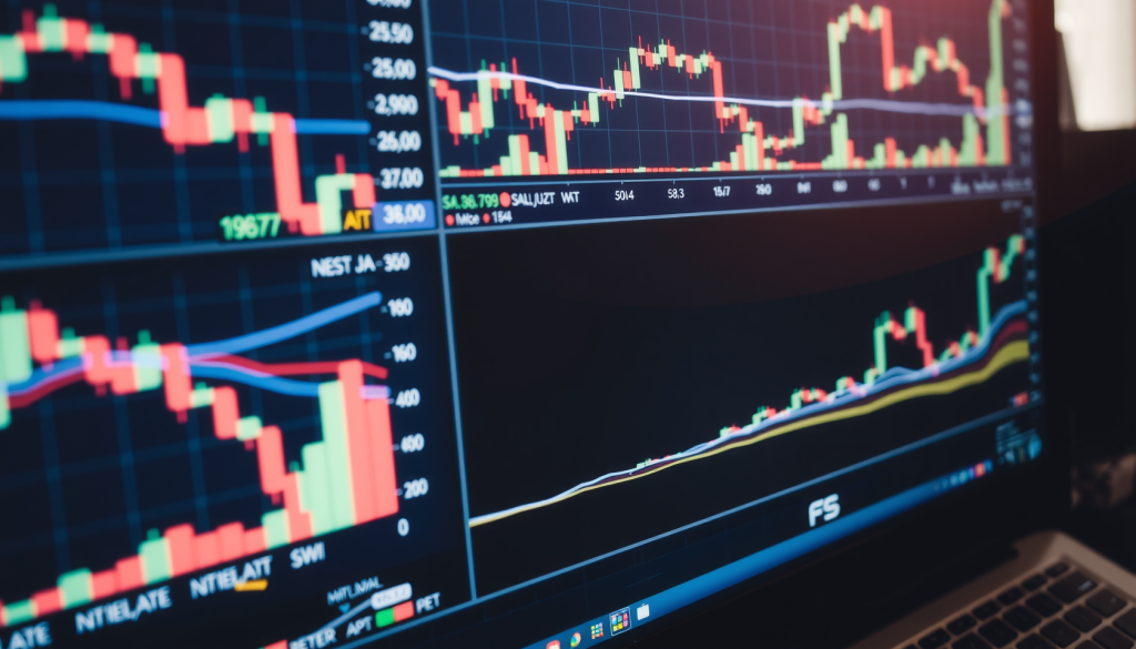 Computerbildschirm mit Finanzdiagrammen