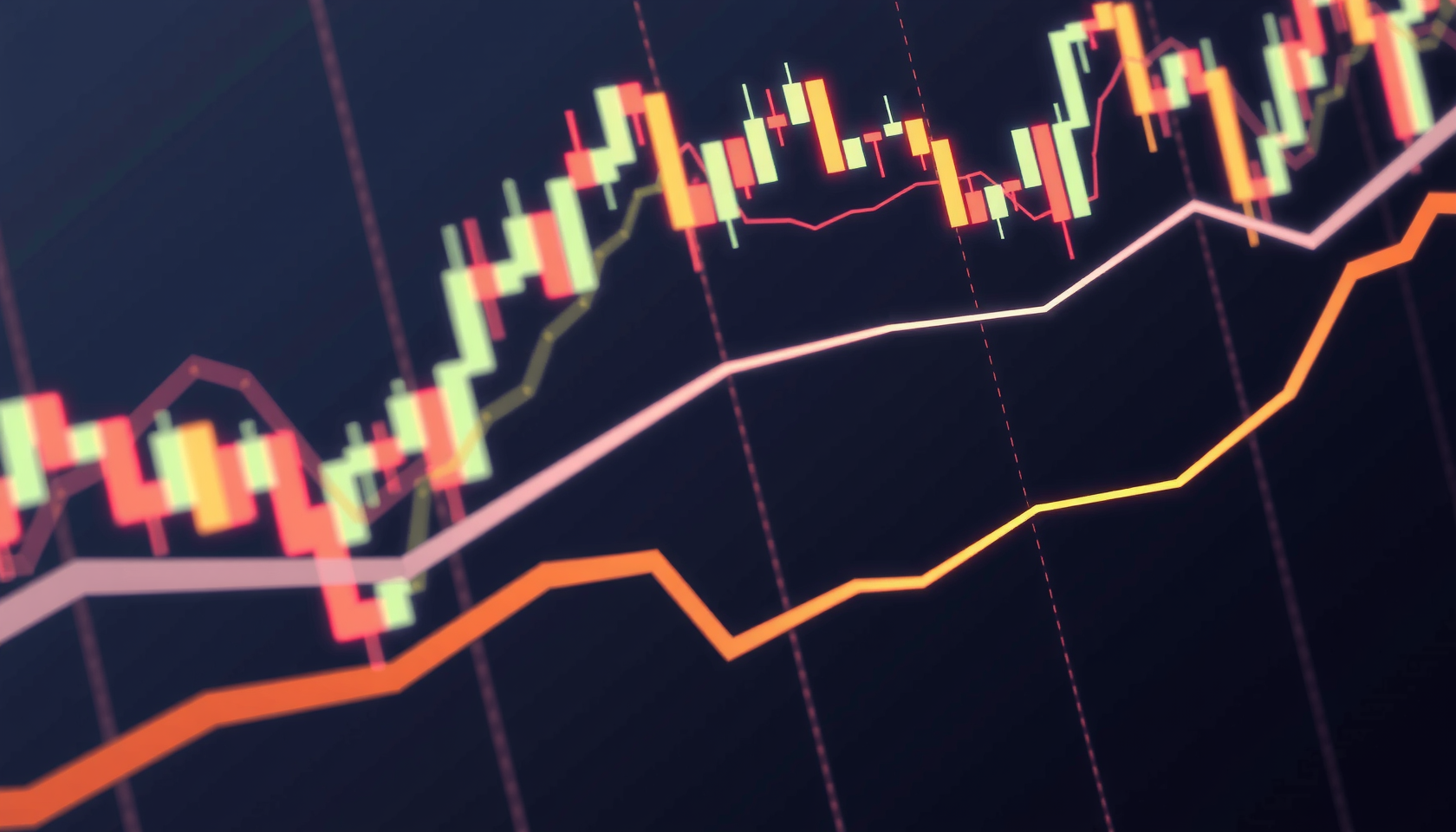 Abstrakte Darstellung von Marktdaten in Bewegung