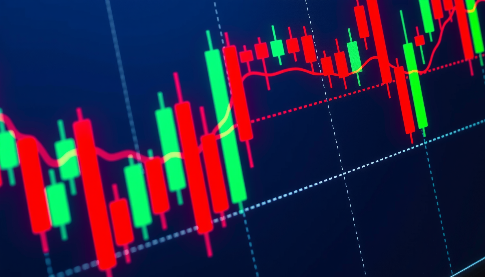 Digitale Anzeige mit Kerzencharts