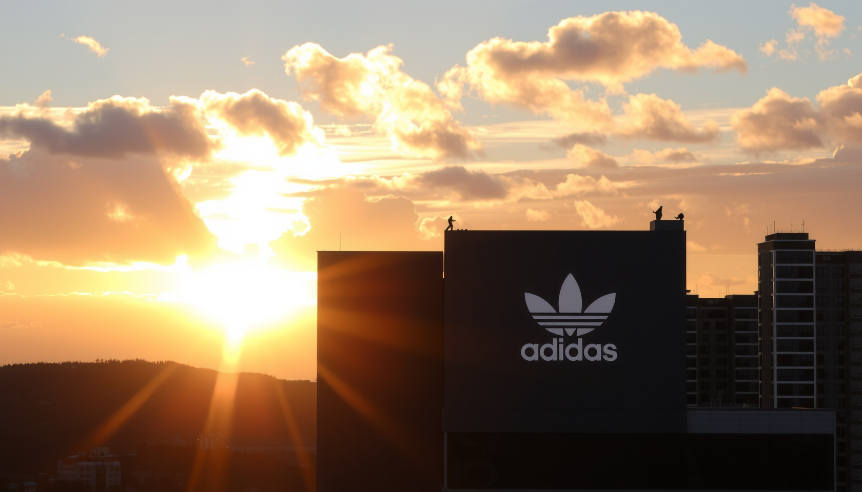 Adidas-Zentrale im Sonnenuntergang