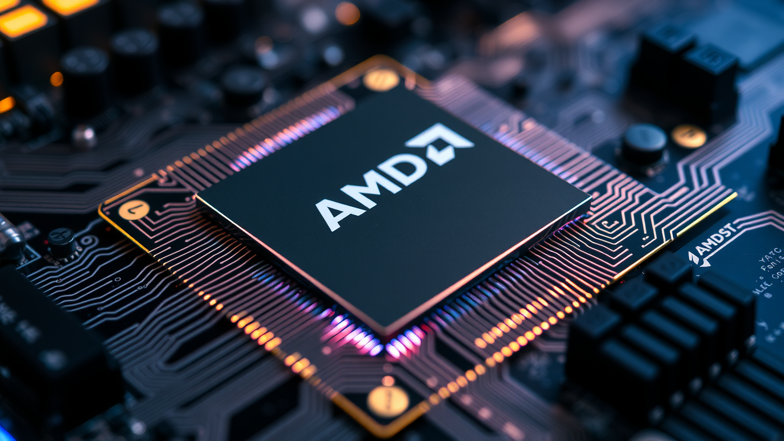 Makroaufnahme eines AMD-Threadripper-CPU