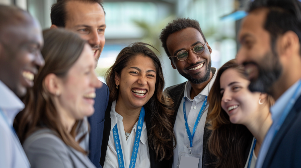 Vielfältige Mitarbeitergruppe von Allianz bei einem CSR-Event.