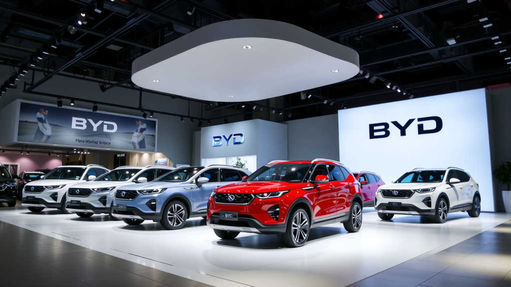 BYD-Showroom mit neuesten Elektrofahrzeugen