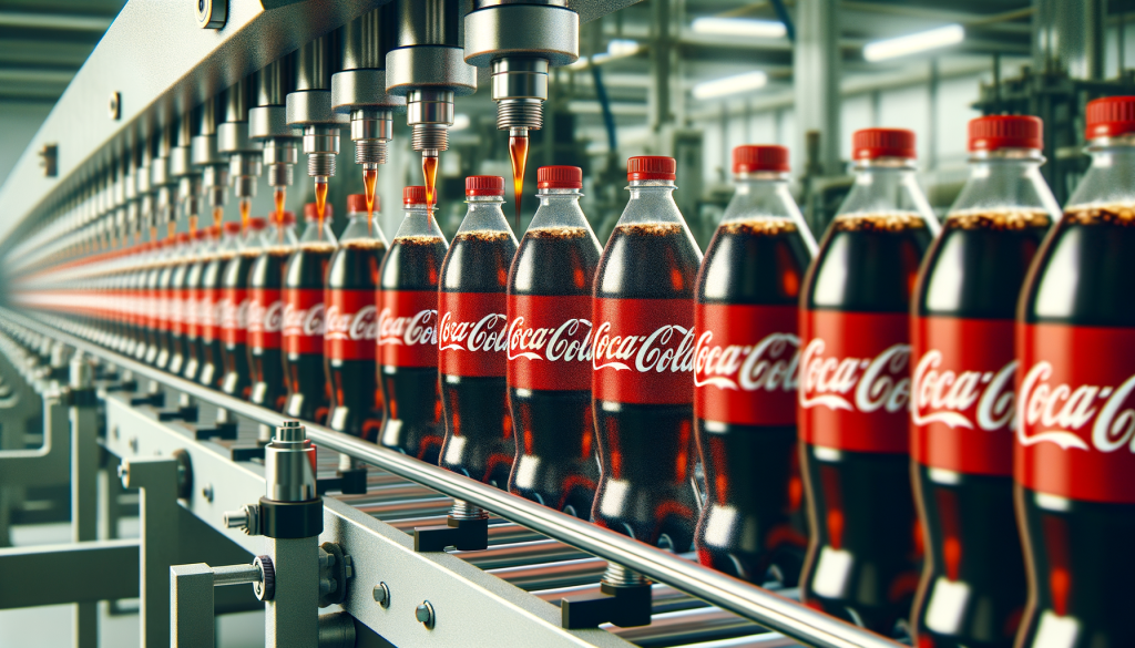 Produktionslinie mit Coca-Cola-Flaschen