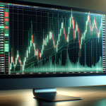 Detailansicht eines Kerzendiagramms auf einem Computerbildschirm