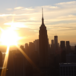 Finanzviertel bei Sonnenaufgang.