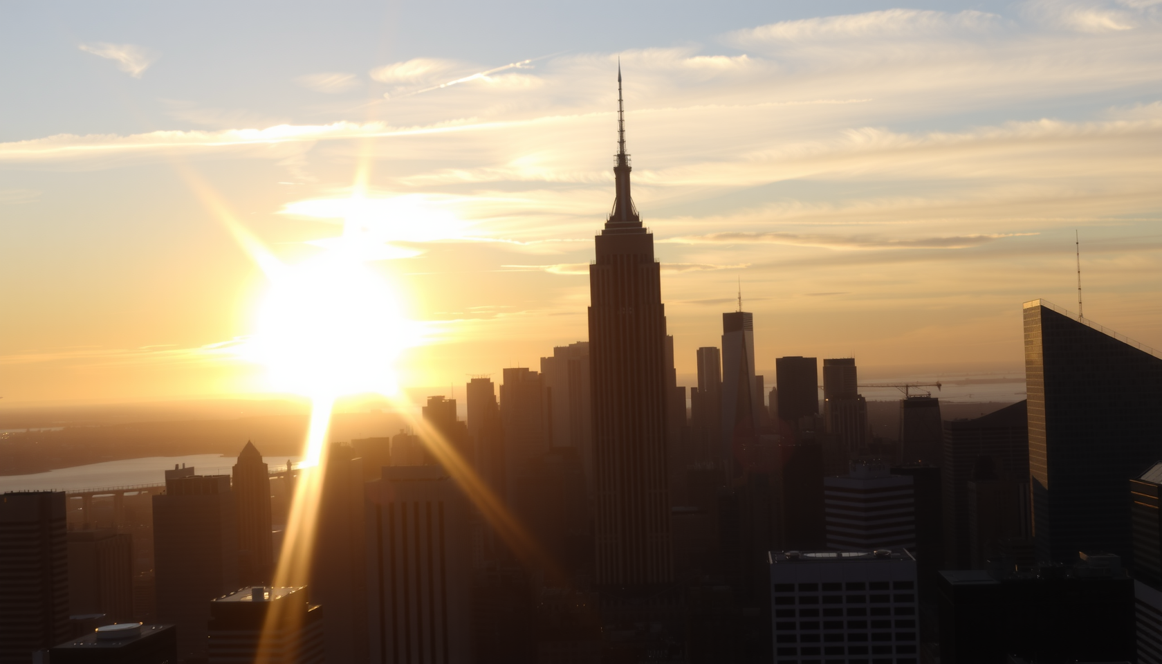 Finanzviertel bei Sonnenaufgang.