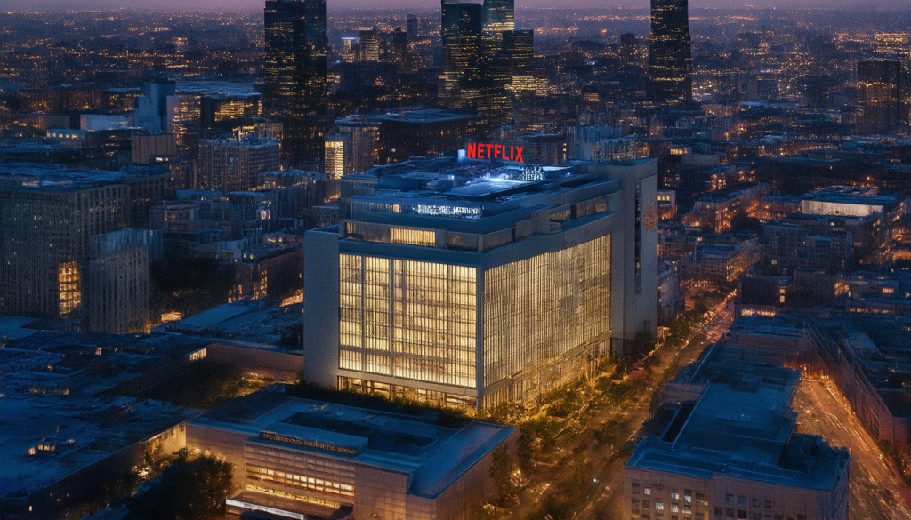 Netflix-Hauptquartier bei Nacht