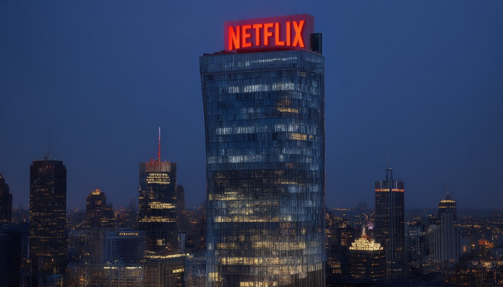 Netflix-Logo auf Hochhaus