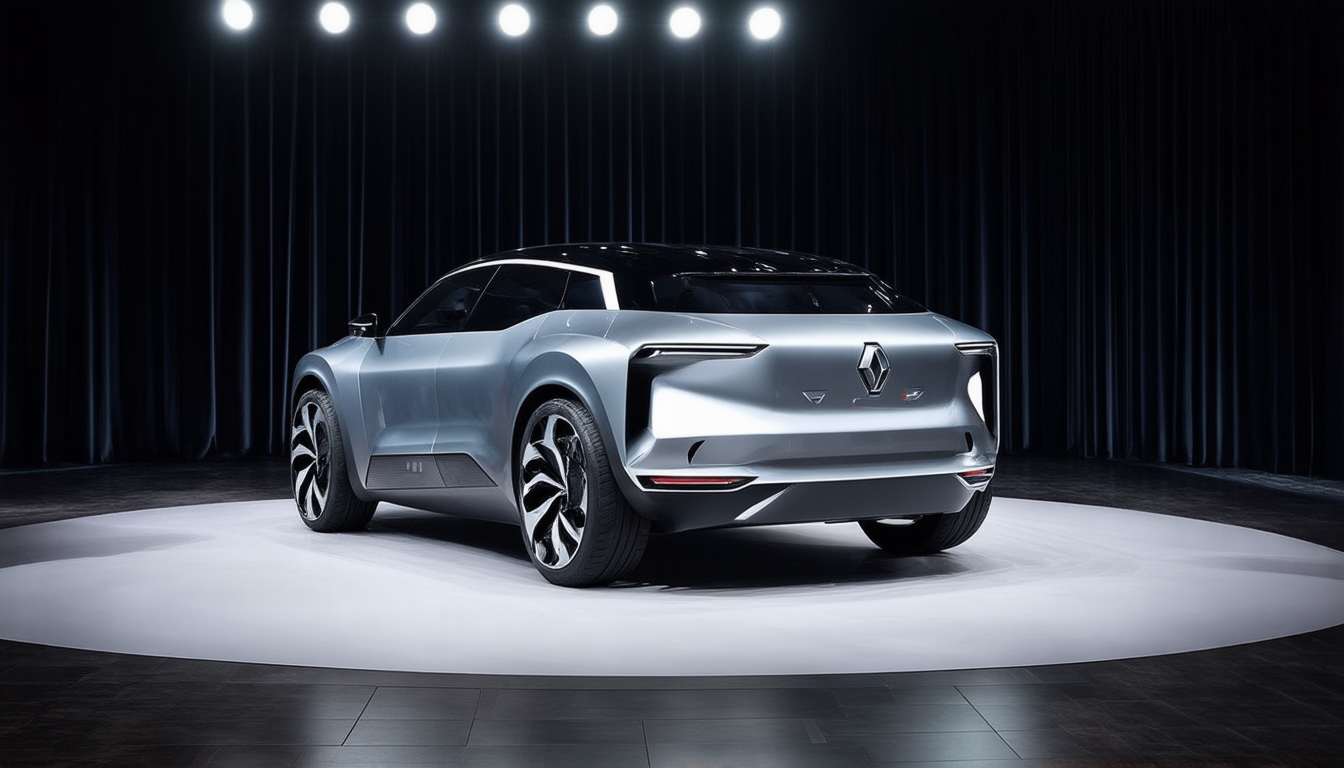 Ein futuristisches Renault-Konzeptfahrzeug im Showroom