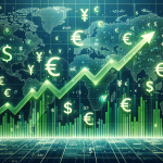 Diagramm mit grünen Linien und Währungssymbolen