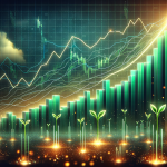 Steigender Aktienchart mit grünen Balken