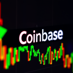 Aktien-Ticker mit Coinbase-Symbol