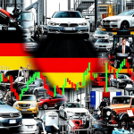 Industrieikonen und DAX-Diagramme