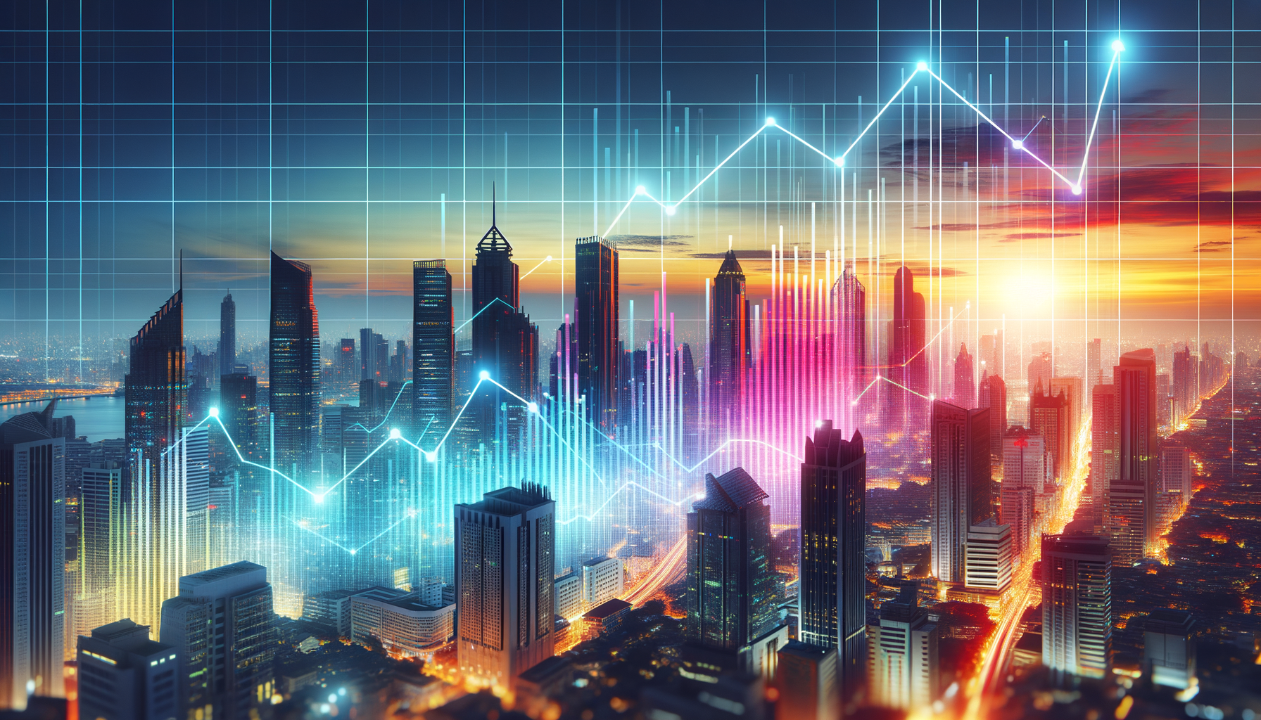 Digitales Diagramm mit dramatischem Anstieg