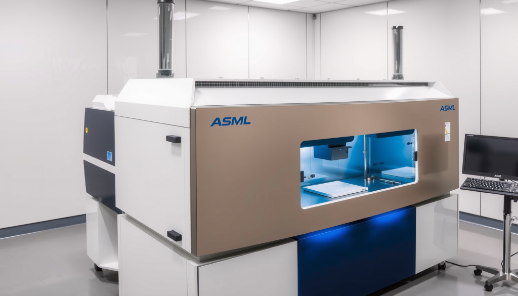 Moderne ASML-Lithografiemaschine im Reinraum