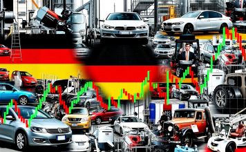 Industrieikonen und DAX-Diagramme