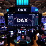 Handelsfläche mit zentraler DAX-Anzeige