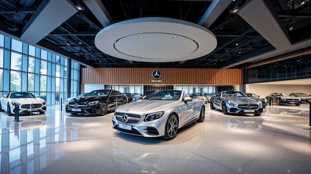 Mercedes-Benz-Ausstellungsraum mit neuen Modellen