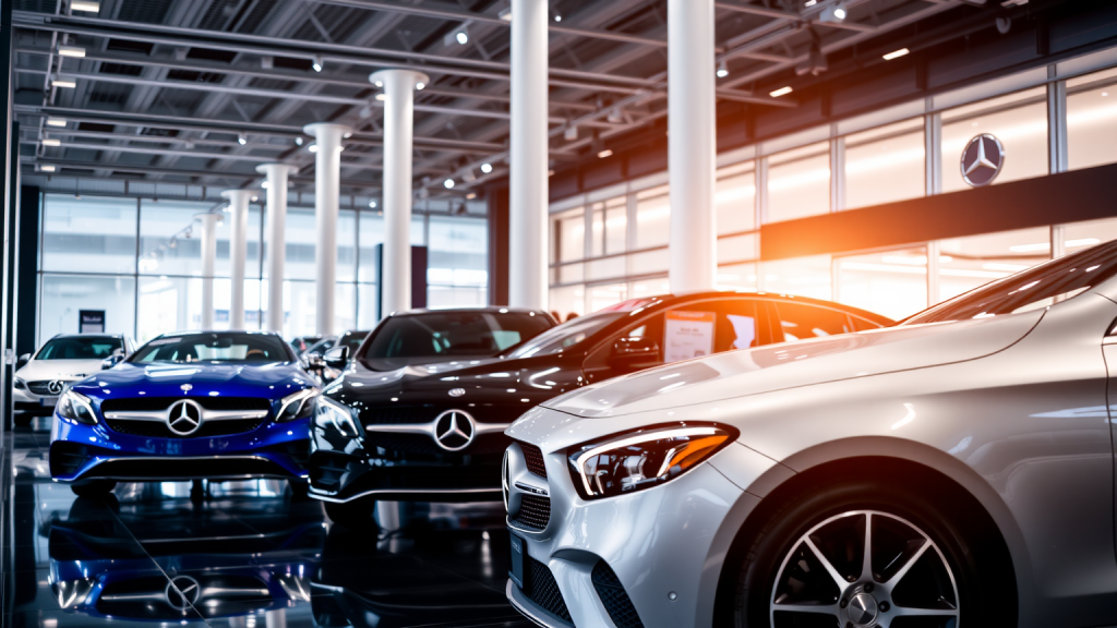 Elegante Mercedes-Benz-Modelle im Showroom