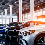 Elegante Mercedes-Benz-Modelle im Showroom