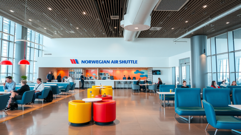 Norwegian Air Shuttle-Lounge am Flughafen