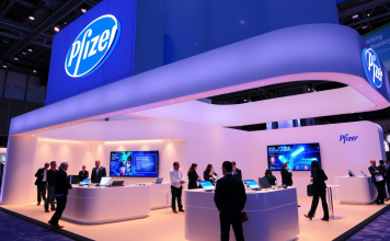 Pfizer-Stand auf Biotech-Konferenz