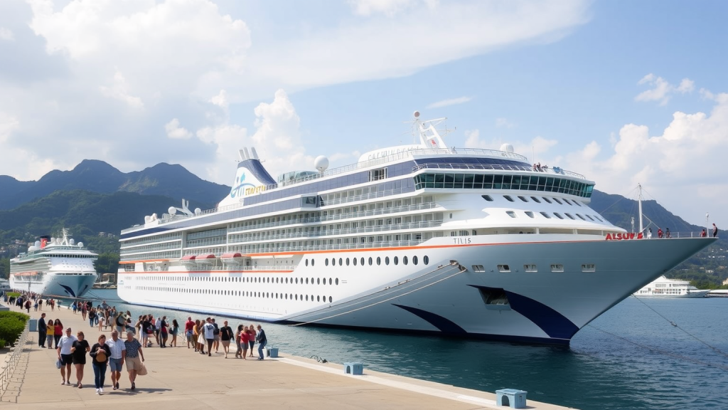 Luxuriöses TUI-Kreuzfahrtschiff im Hafen