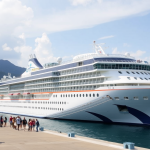 Luxuriöses TUI-Kreuzfahrtschiff im Hafen